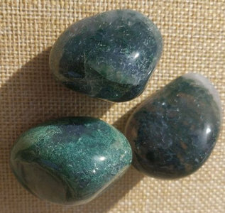 Foto von Trommelsteine Moosachat (Indien) – Naturstein Edelstein Mineralien