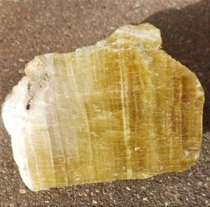 Anschliffe Honigkalcit, 11 cm, 490  g.  (Deutschland)